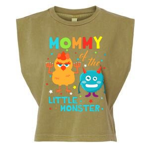 Mommy Of The Little Monster Birthday Family Monster Garment-Dyed Women's Muscle Tee