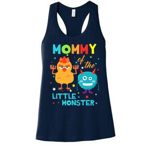 Mommy Of The Little Monster Birthday Family Monster Women's Racerback Tank