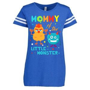 Mommy Of The Little Monster Birthday Family Monster Enza Ladies Jersey Football T-Shirt