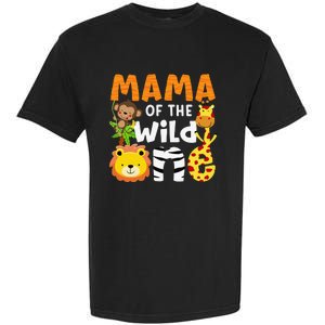 Mama of the Wild One Zoo Theme Bday Safari Jungle Animals Garment-Dyed Heavyweight T-Shirt