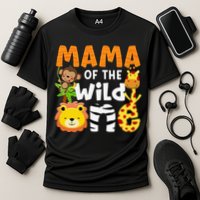 Mama of the Wild One Zoo Theme Bday Safari Jungle Animals Cooling Performance Crew T-Shirt
