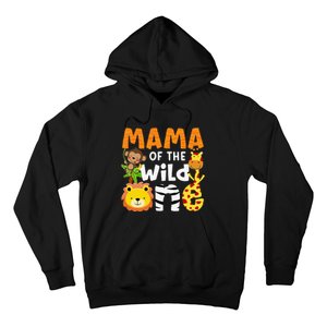 Mama of the Wild One Zoo Theme Bday Safari Jungle Animals Hoodie