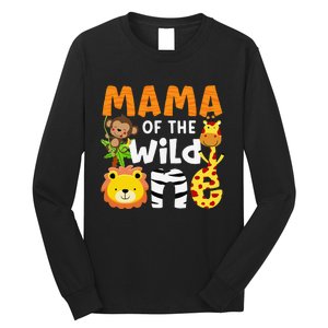 Mama of the Wild One Zoo Theme Bday Safari Jungle Animals Long Sleeve Shirt