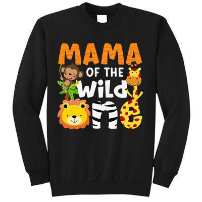 Mama of the Wild One Zoo Theme Bday Safari Jungle Animals Sweatshirt