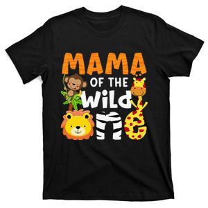 Mama of the Wild One Zoo Theme Bday Safari Jungle Animals T-Shirt