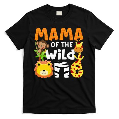 Mama of the Wild One Zoo Theme Bday Safari Jungle Animals T-Shirt