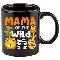 Mama of the Wild One Zoo Theme Bday Safari Jungle Animals 11oz C Handle Ceramic Mug