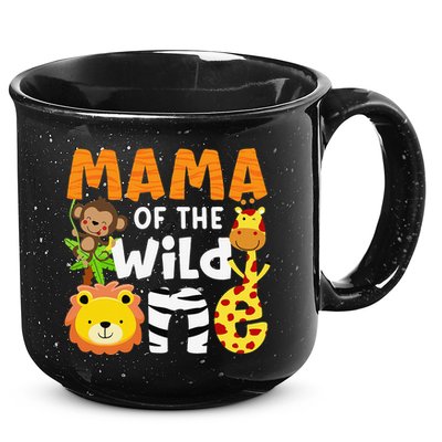Mama of the Wild One Zoo Theme Bday Safari Jungle Animals 15oz Campfire Ceramic Mug