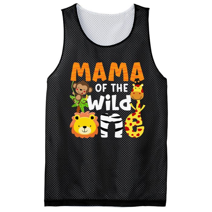 Mama of the Wild One Zoo Theme Bday Safari Jungle Animals Mesh Reversible Basketball Jersey Tank