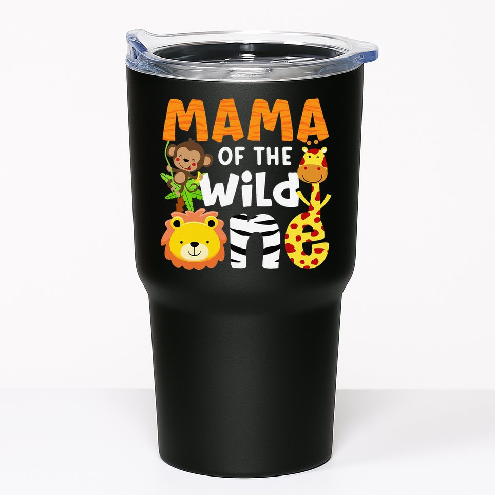 Mama of the Wild One Zoo Theme Bday Safari Jungle Animals Tumbler
