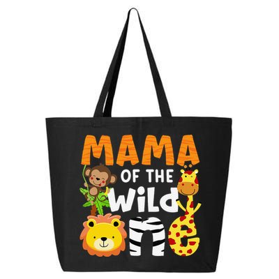 Mama of the Wild One Zoo Theme Bday Safari Jungle Animals 25L Jumbo Tote