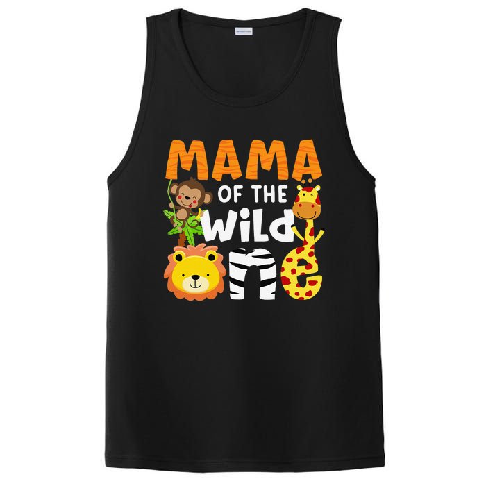 Mama of the Wild One Zoo Theme Bday Safari Jungle Animals PosiCharge Competitor Tank