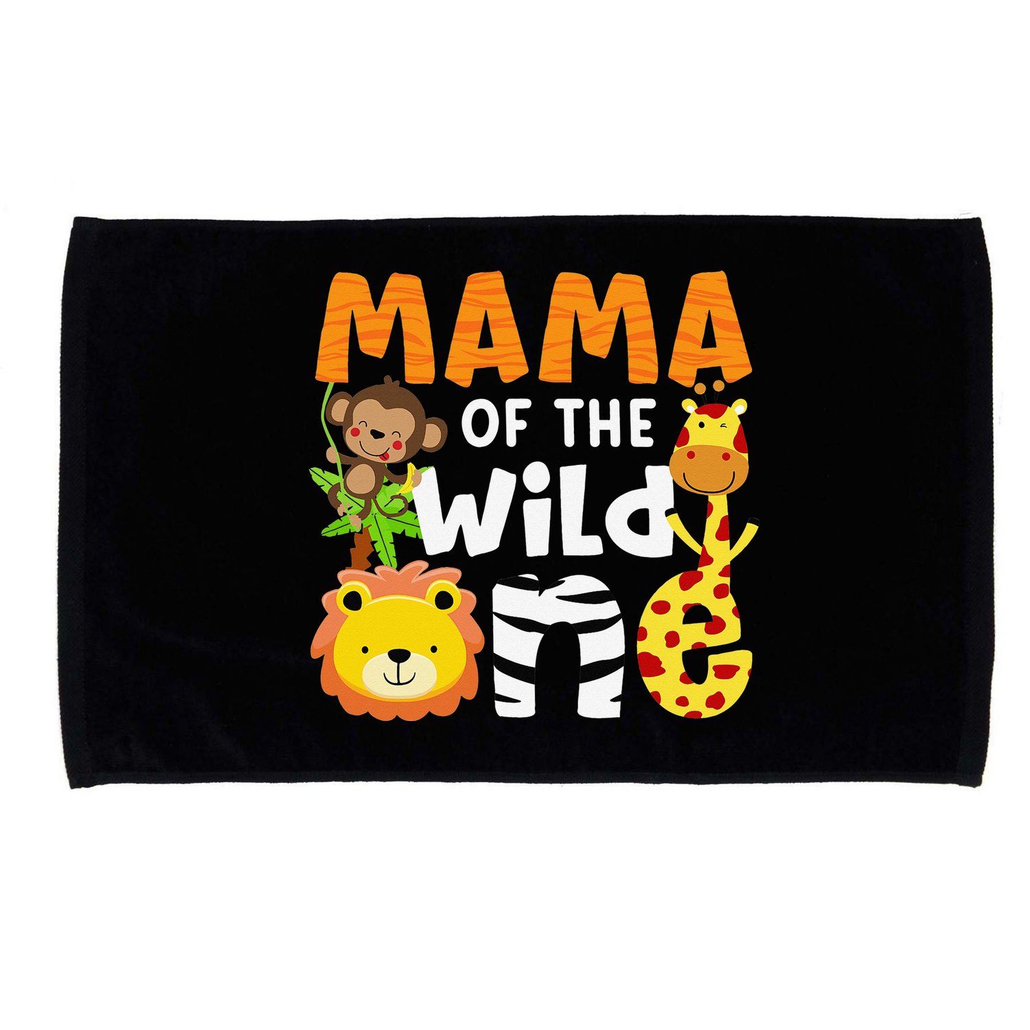 Mama of the Wild One Zoo Theme Bday Safari Jungle Animals Microfiber Hand Towel