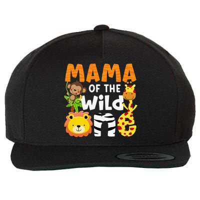 Mama of the Wild One Zoo Theme Bday Safari Jungle Animals Wool Snapback Cap