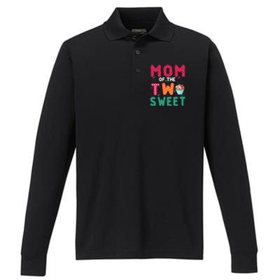 Mom Of The Two Sweet Proud Mother Mothers Day Gift Performance Long Sleeve Polo