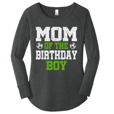 Mom Of The Birthday Boy Soccer Player Women's Perfect Tri Tunic Long Sleeve Shirt