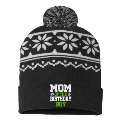 Mom Of The Birthday Boy Soccer Player USA-Made Snowflake Beanie