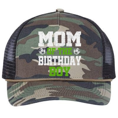 Mom Of The Birthday Boy Soccer Player Retro Rope Trucker Hat Cap