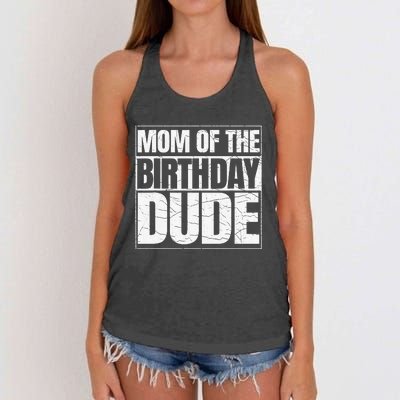 Mom Of The Birthday Dude MotherS Day Women's Knotted Racerback Tank