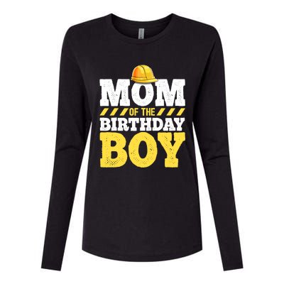 Mom of the Birthday Boy Construction Birthday Party Hat Gift Womens Cotton Relaxed Long Sleeve T-Shirt