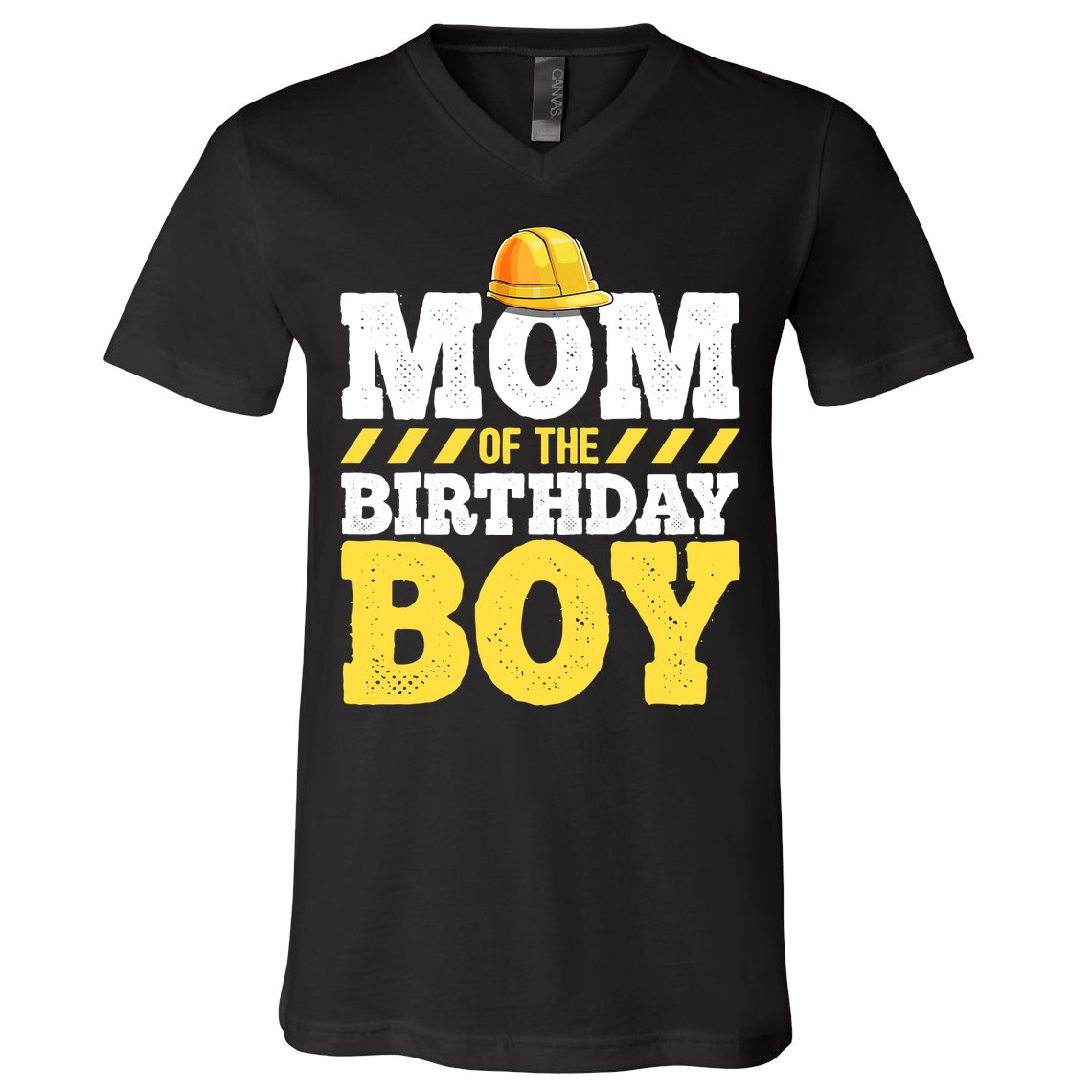 Mom of the Birthday Boy Construction Birthday Party Hat Gift V-Neck T-Shirt
