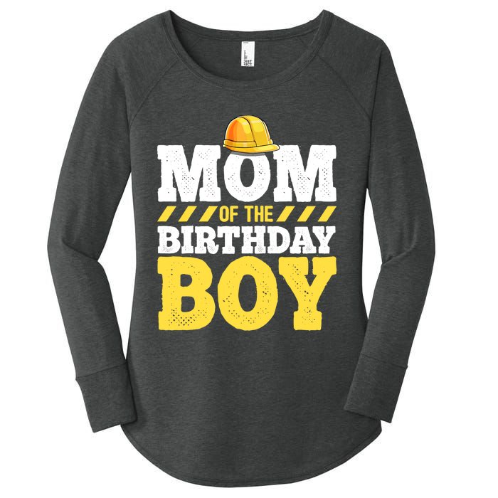 Mom of the Birthday Boy Construction Birthday Party Hat Gift Women's Perfect Tri Tunic Long Sleeve Shirt