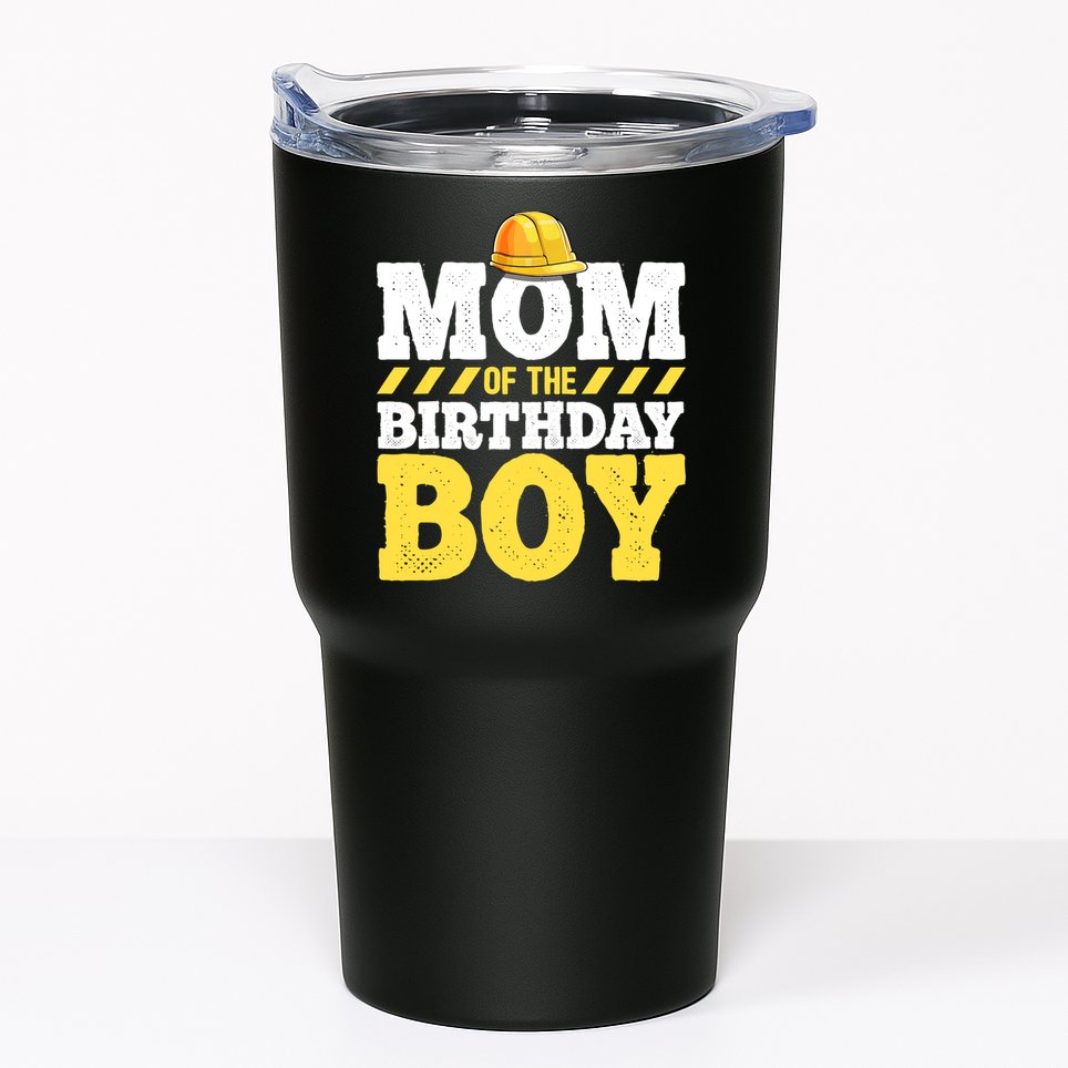 Mom of the Birthday Boy Construction Birthday Party Hat Gift Tumbler