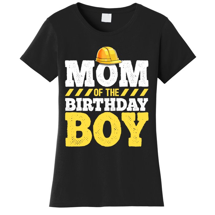 Mom of the Birthday Boy Construction Birthday Party Hat Gift Women's T-Shirt