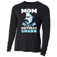 Mom of the Birthday Shark Birthday Cooling Performance Long Sleeve Crew