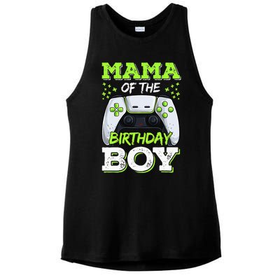 Mom of the Birthday  Matching Video Gamer Party Ladies PosiCharge Tri-Blend Wicking Tank