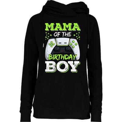 Mom of the Birthday  Matching Video Gamer Party Womens Funnel Neck Pullover Hood