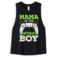 Mom of the Birthday  Matching Video Gamer Party Women's Racerback Cropped Tank