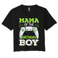 Mom of the Birthday  Matching Video Gamer Party Women's Crop Top Tee