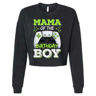 Mom of the Birthday  Matching Video Gamer Party Cropped Pullover Crew