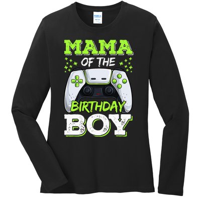 Mom of the Birthday  Matching Video Gamer Party Ladies Long Sleeve Shirt