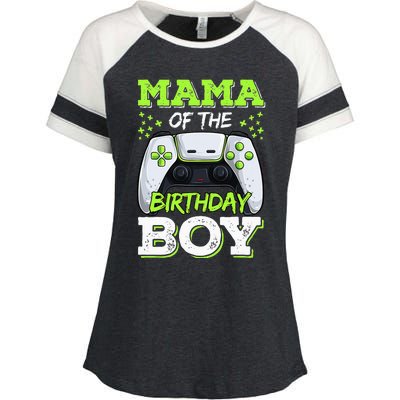 Mom of the Birthday  Matching Video Gamer Party Enza Ladies Jersey Colorblock Tee