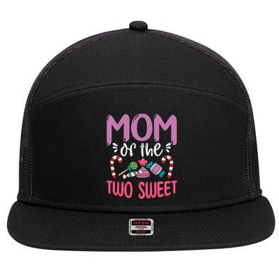 Mom Of The Two Sweet Proud Mother Mama Gift 7 Panel Mesh Trucker Snapback Hat