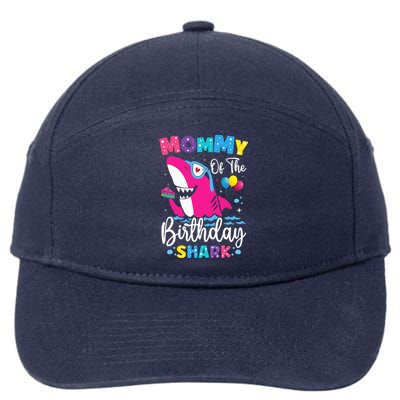 Mommy Of The Shark Birthday Mom Matching Family 7-Panel Snapback Hat