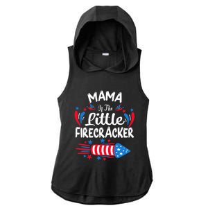 Mama Of The Little Firecracker 4th Of July Birthday Party Gift Ladies PosiCharge Tri-Blend Wicking Draft Hoodie Tank