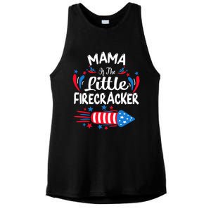 Mama Of The Little Firecracker 4th Of July Birthday Party Gift Ladies PosiCharge Tri-Blend Wicking Tank