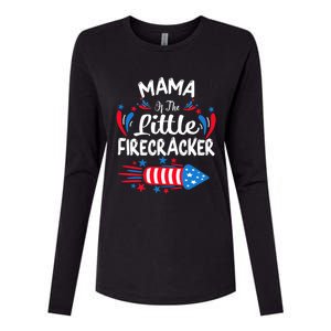 Mama Of The Little Firecracker 4th Of July Birthday Party Gift Womens Cotton Relaxed Long Sleeve T-Shirt