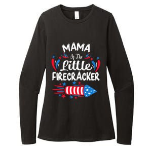 Mama Of The Little Firecracker 4th Of July Birthday Party Gift Womens CVC Long Sleeve Shirt