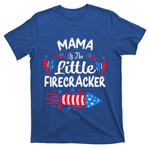 Mama Of The Little Firecracker 4th Of July Birthday Party Gift T-Shirt