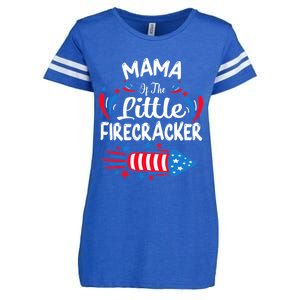 Mama Of The Little Firecracker 4th Of July Birthday Party Gift Enza Ladies Jersey Football T-Shirt