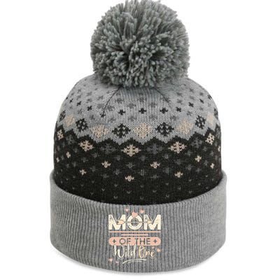 Mom Of The Wild One Heart Mommy Life For Mama Or Grandma Gift The Baniff Cuffed Pom Beanie