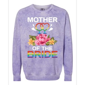 Mother Of The Bride Flower Gay Lesbian Wedding Lgbt Same Sex Gift Colorblast Crewneck Sweatshirt