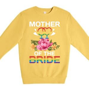 Mother Of The Bride Flower Gay Lesbian Wedding Lgbt Same Sex Gift Premium Crewneck Sweatshirt