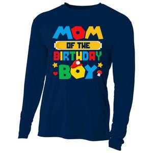 Mom Of The Birthday Boy Game Gaming Mom And Dad Family Cooling Performance Long Sleeve Crew