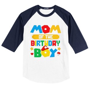 Mom Of The Birthday Boy Game Gaming Mom And Dad Family Baseball Sleeve Shirt