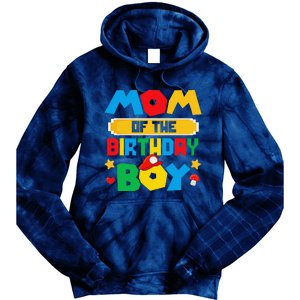 Mom Of The Birthday Boy Game Gaming Mom And Dad Family Tie Dye Hoodie